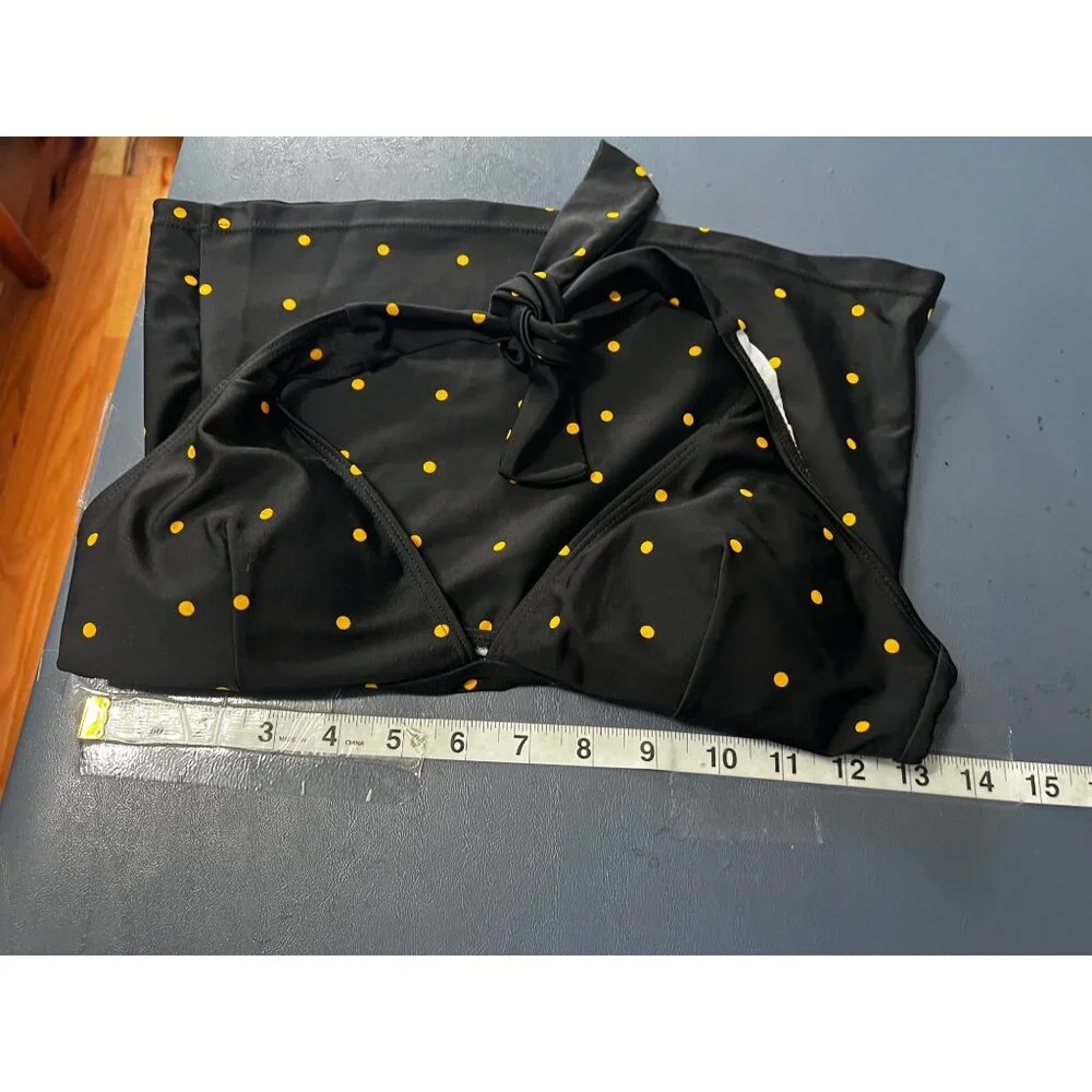 NFL Team Apparel Steelers Polka Dot Tankini Swim  Top M Swim Beach Vacation Reso